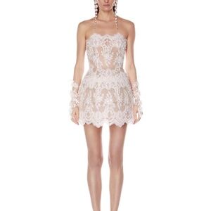Maraya Blanc Lace Mini Dress